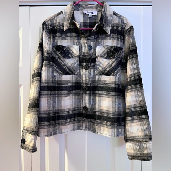BB Dakota by Steve Madden Ladies Boxy Plaid Shacket Jacket Flannel NWT Large - Picture 3 of 13